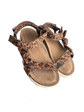 wonder nation Leopard Print Adjustable Strap Sandals - Brown